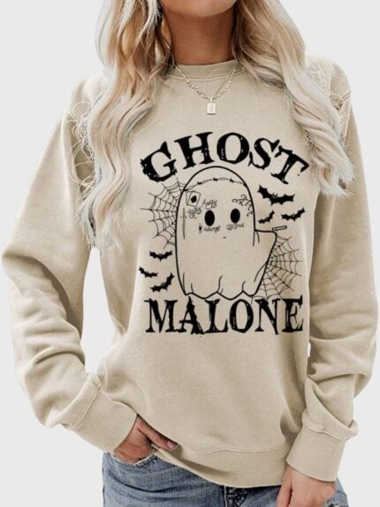 Wholesale Halloween GHOST MALONE print long sleeve top