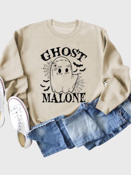 Wholesale Halloween GHOST MALONE print long sleeve top