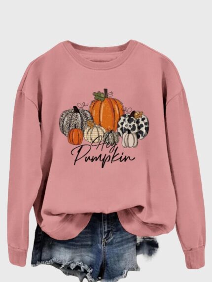 Wholesale Halloween HEY PUMPKIN print top