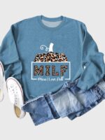 Wholesale Halloween MILF Man I Love fall print long sleeve top