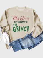 Wholesale Halloween Mrs Claus print long sleeve top