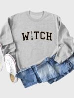 Wholesale Halloween WITCH letter print top