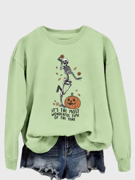 Wholesale Halloween it‘s the most wonderful time print long sleeve top