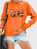 Wholesale Halloween pumpkin ice cream print long sleeve top