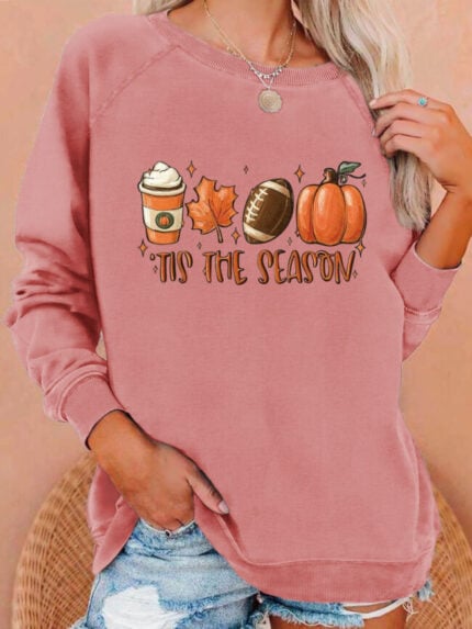 Wholesale Halloween pumpkin print long sleeve top