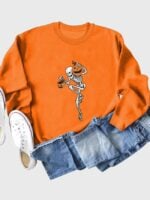 Wholesale Halloween skeleton print long sleeve top