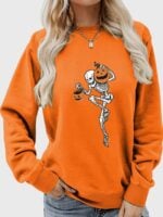 Wholesale Halloween skeleton print long sleeve top