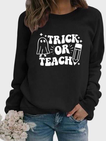 Wholesale Halloween trick or teach print top