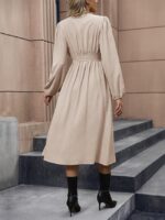 Wholesale Solid Color Long Sleeve Slit Dress