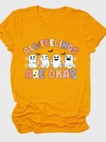 Wholesale all feelings are okay Print Short Sleeve T-shirt