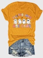 Wholesale all feelings are okay Print Short Sleeve T-shirt