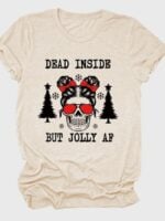 Wholesale halloween dead inside but jolly af Print T-shirt