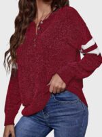 Wholesale Drop Shoulder Button Front Sweater