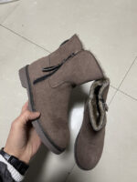 Wholesale Plush fleece zippered mid-length boots