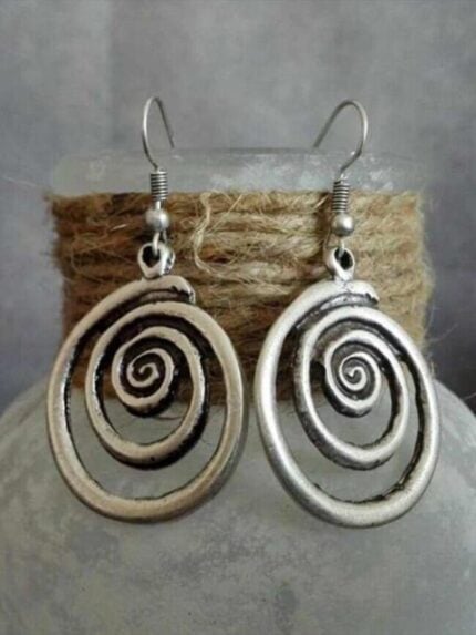 Wholesale Retro geometric spiral earrings