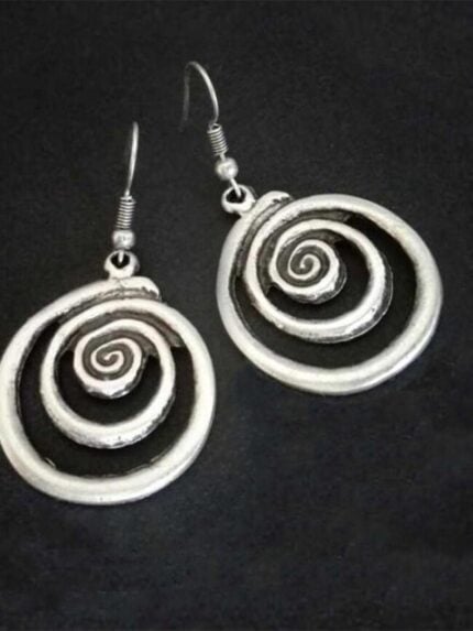 Wholesale Retro geometric spiral earrings