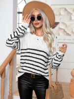 Wholesale Retro striped pattern sweater