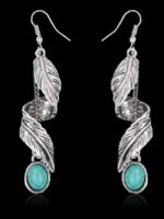 Wholesale Spiral Leaf Turquoise Earrings