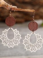 Wholesale bohemian hollow wooden earrings