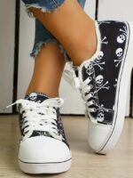 Wholesale bones skull canvas shoes