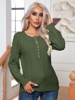 Wholesale button front cable knit top