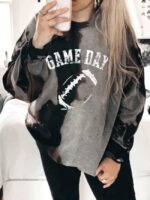 Wholesale game day baseball print sweatshirt