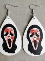 Wholesale halloween pattern PU earrings