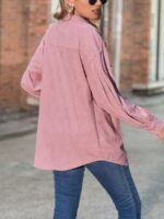 Wholesale lantern sleeve corduroy shirt