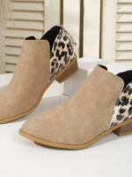 Wholesale leopard side zip Martin boots