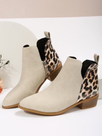 Wholesale leopard side zip Martin boots