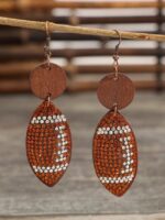 Wholesale rugby rhinestone patchwork earrings