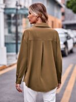 Wholesale single breast lapel pocket long sleeve shirt