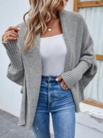 Wholesale solid bat sleeve sweater cardigan