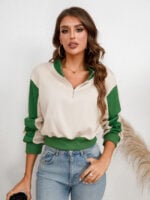 Wholesale zip colorblock sweatshirt