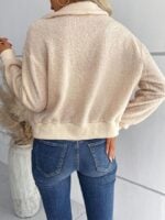 Wholesale zip up lapel chic furry coat