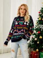 wholesale Christmas tree Pattern Drop Shoulder Sweater