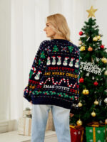 wholesale Christmas tree Pattern Drop Shoulder Sweater