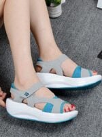 Wholesale Double color Platform Wedge Sandals