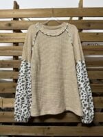 Wholesale Leopard print patchwork loose sweatshirt