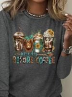 Wholesale coffee graphic print sweatshirt