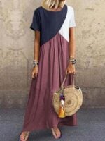 Wholesale color block maxi dress