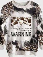 Wholesale cow and leopard print long sleeve sweatshirt