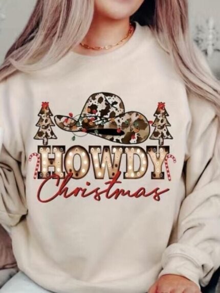 Wholesale howdy print sweatshirt