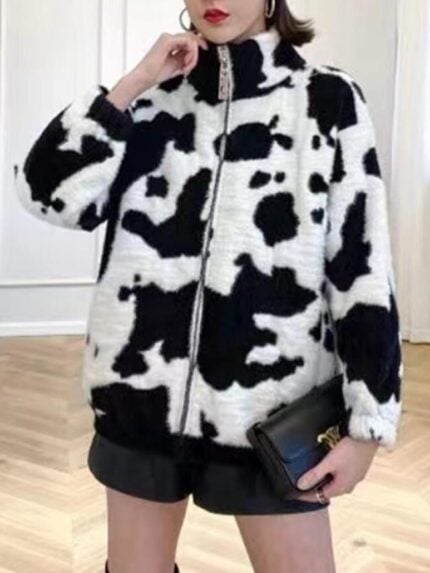 Wholesale leopard print furry jacket