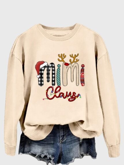 Wholesale mimi claus letter print top