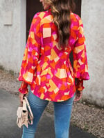 Wholesale printed waist long sleeve shirt