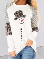 Wholesale snowman print long sleeved top