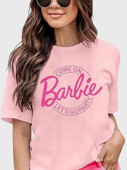 Wholesale COME ON barbie Print Short Sleeve T-shirt