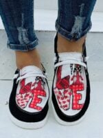 Wholesale LOVE Print lace up Shoes