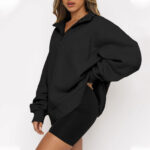 Wholesale Oversized zip-up fleece sweatshirt